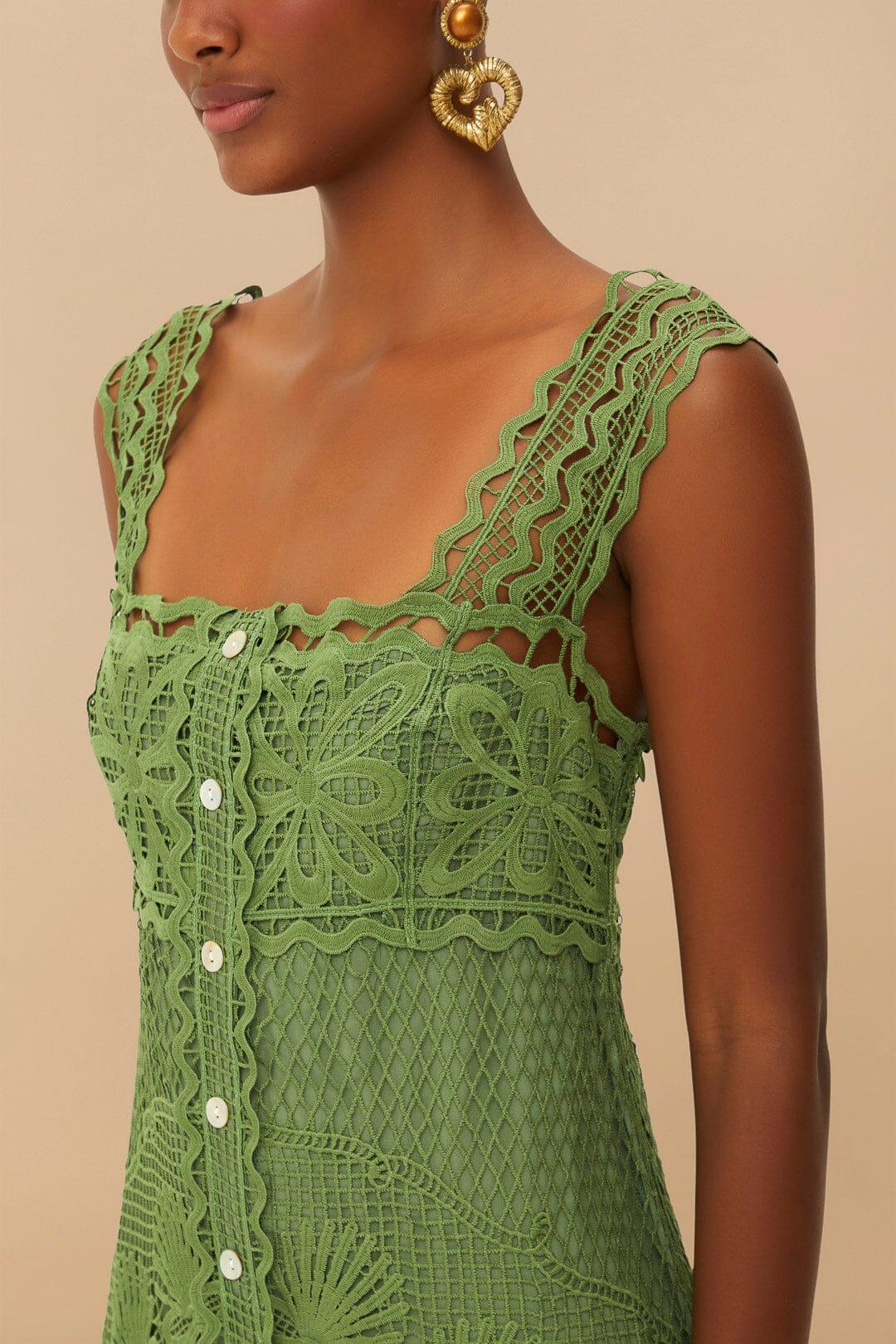 Green Nautical Guipure Maxi Dress Product Image