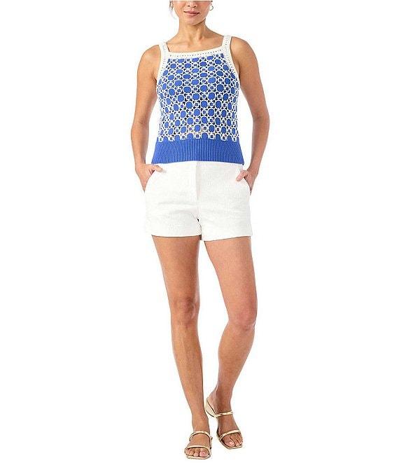 Trina Turk Suez Geometric Knit Square Neck Sleeveless Cami Product Image