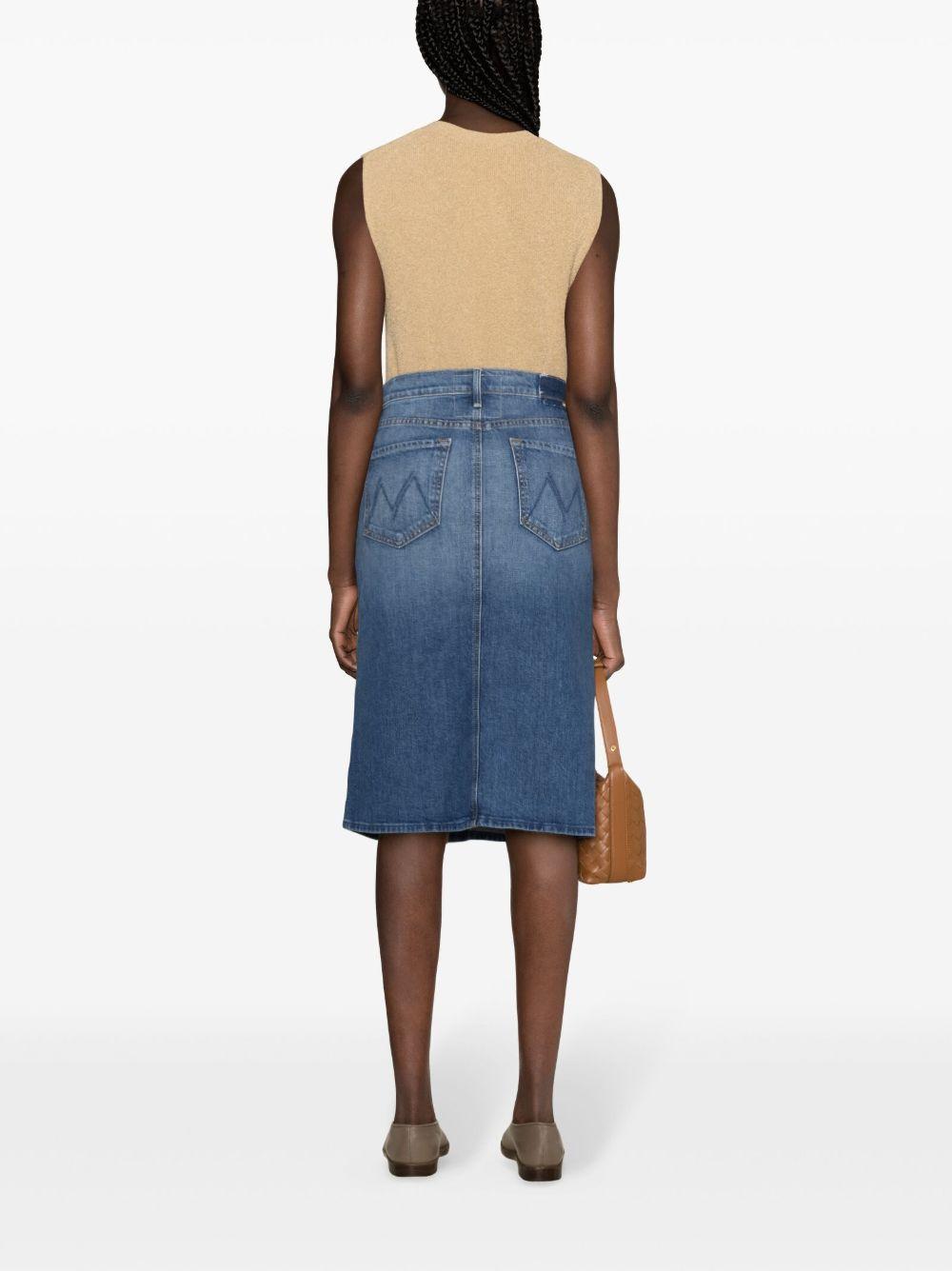 high-rise denim midi skirt Product Image