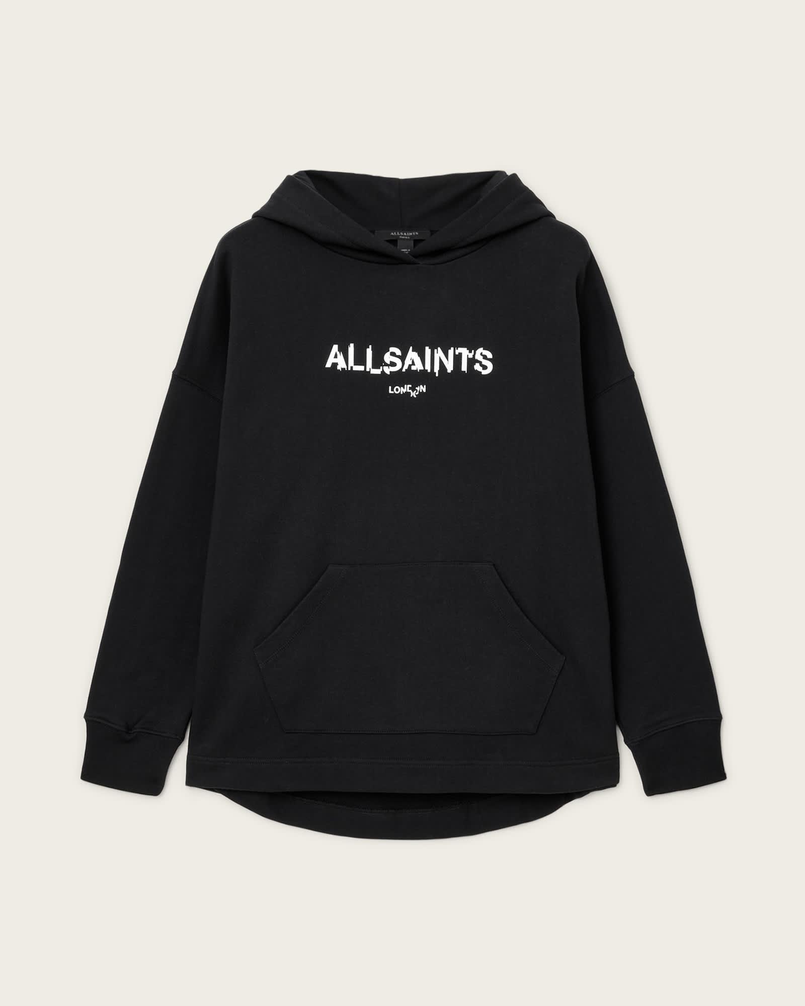 Static Etienne Overzied Hoodie Black | ALLSAINTS US Product Image