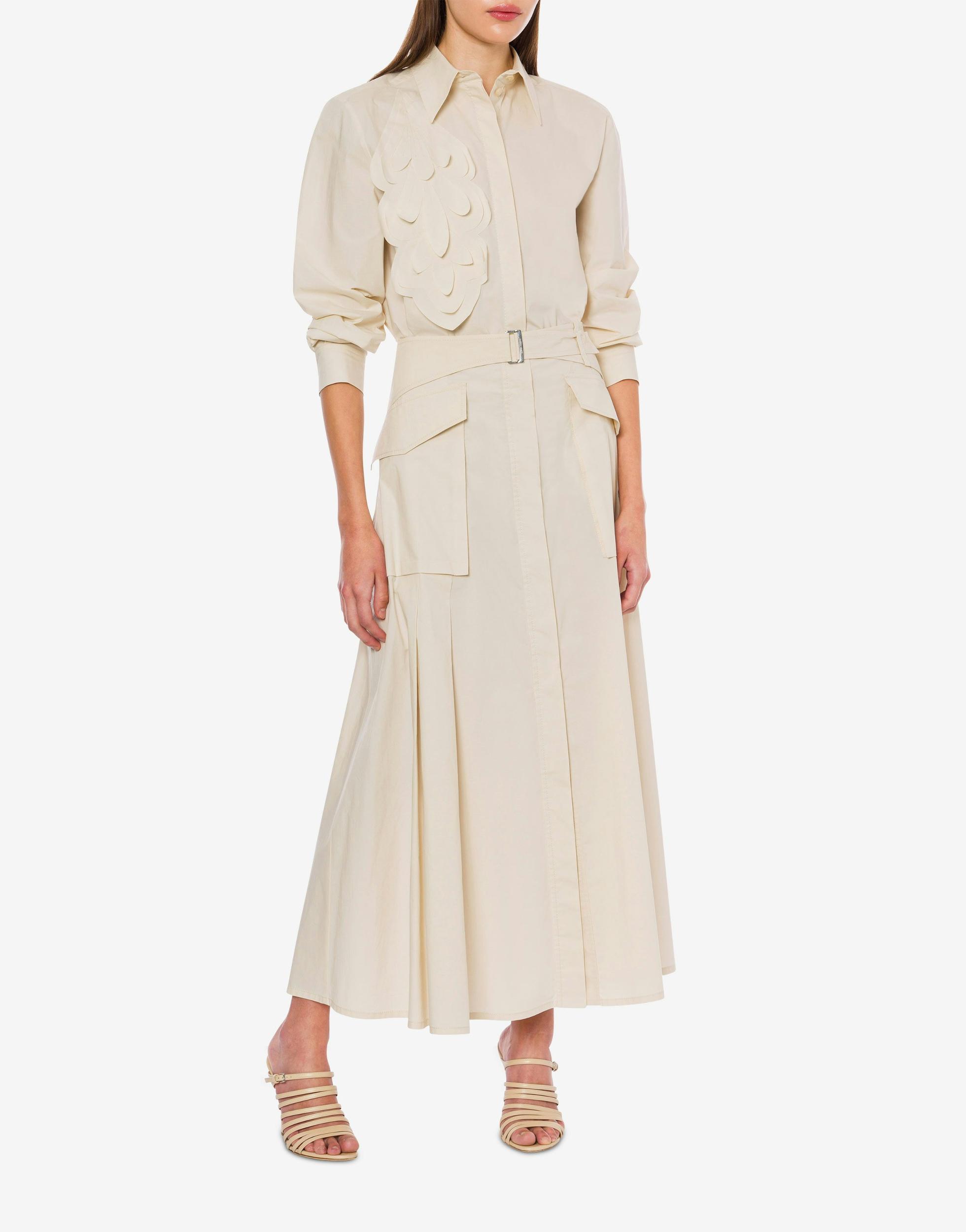 Stretch poplin longuette skirt Product Image