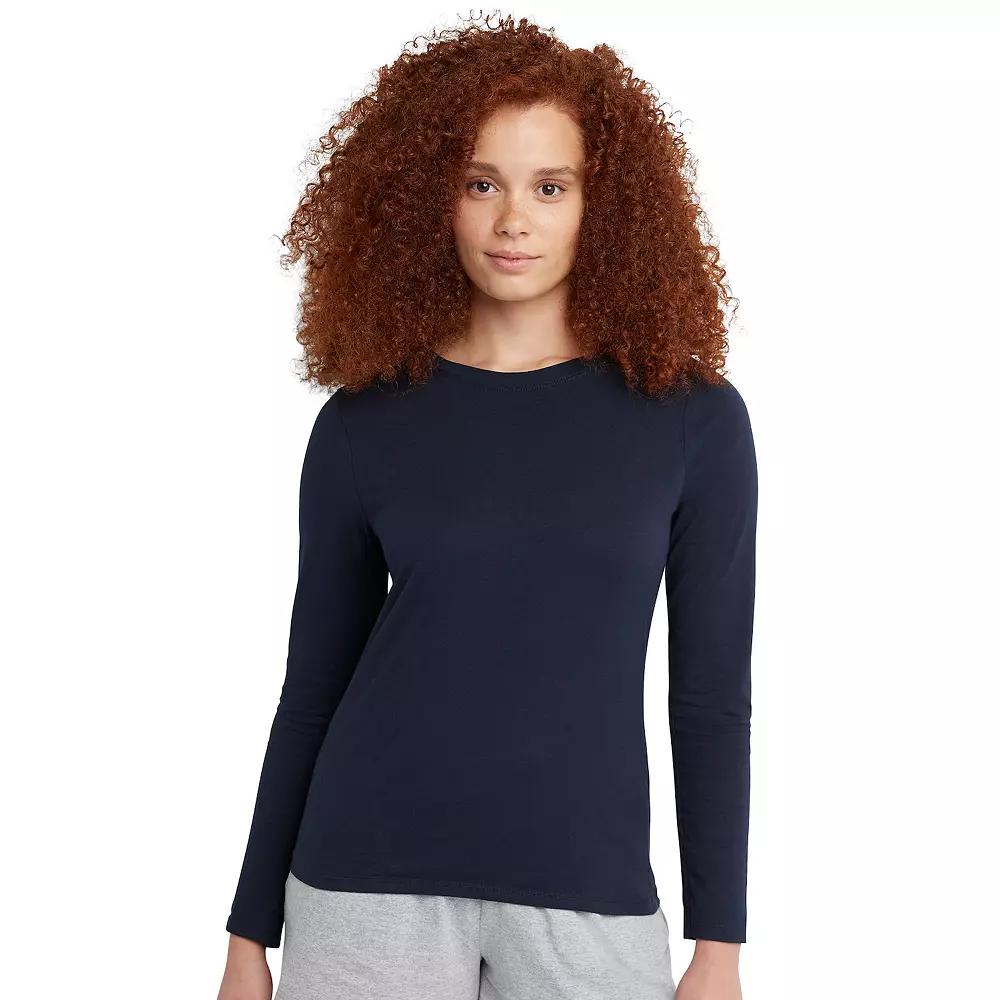 Women's Hanes® Originals Long Sleeve Crewneck Tee,  Product Image