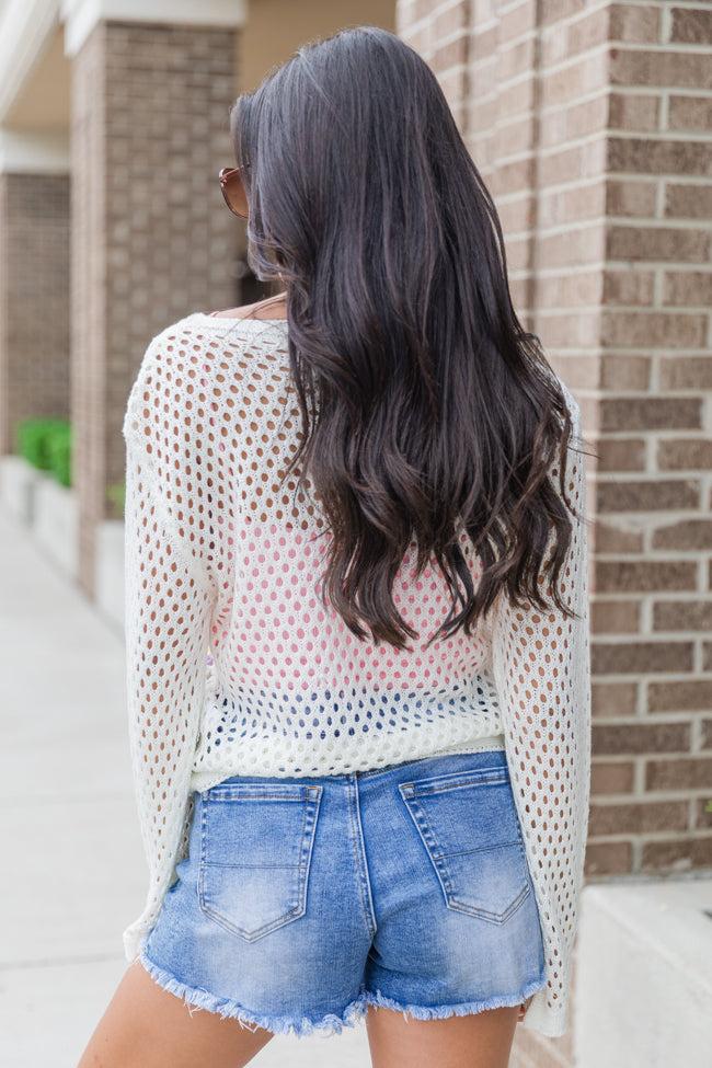 Evermore Elegance Cream Crochet Cardigan FINAL SALE Product Image