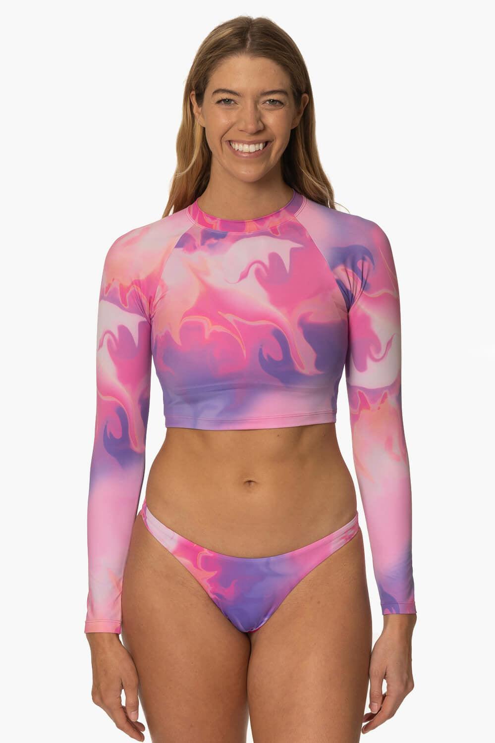 Moana Long Sleeved Crop Rashguard - Radiance Female Product Image