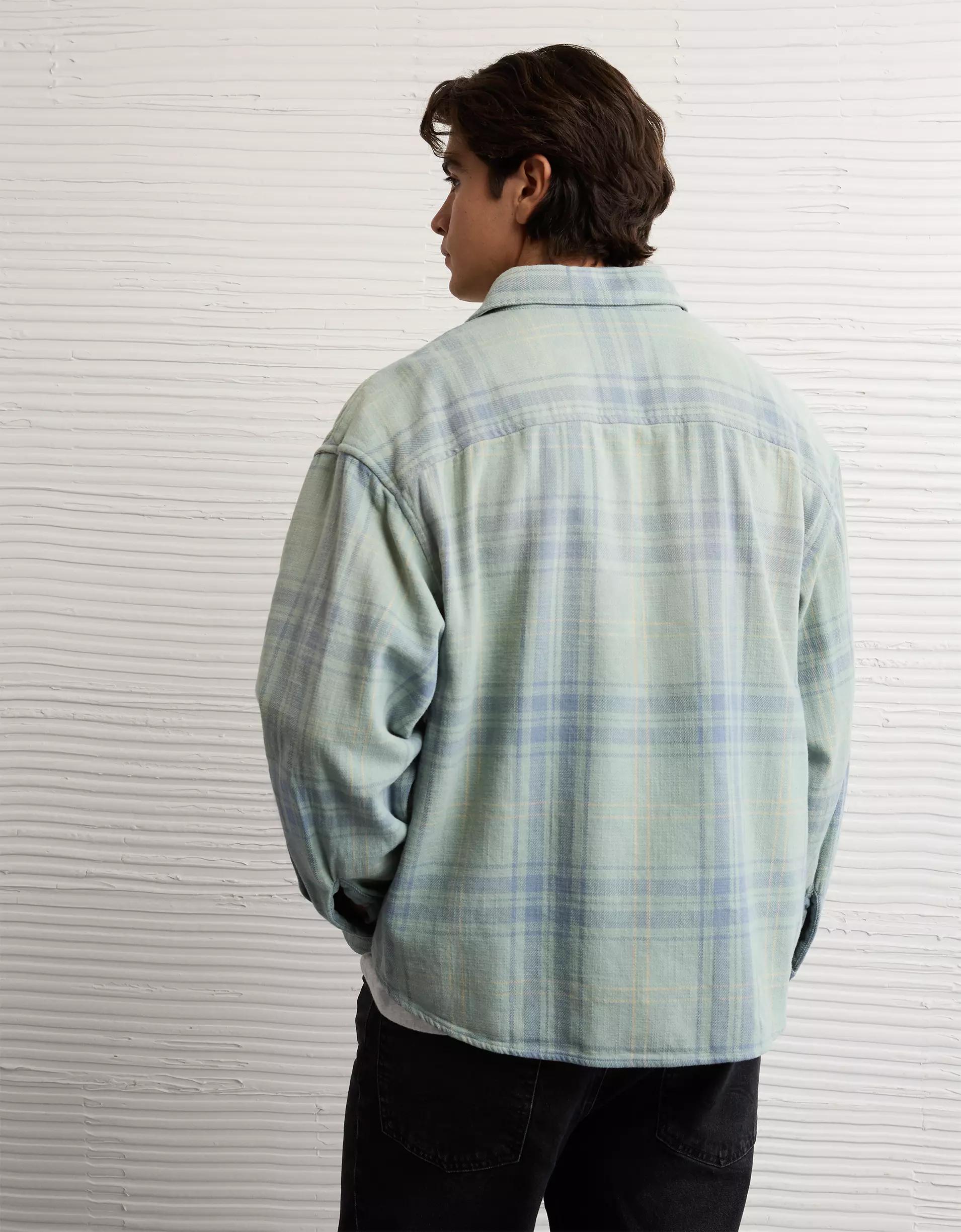 AE Boxy Flannel Shirt Product Image
