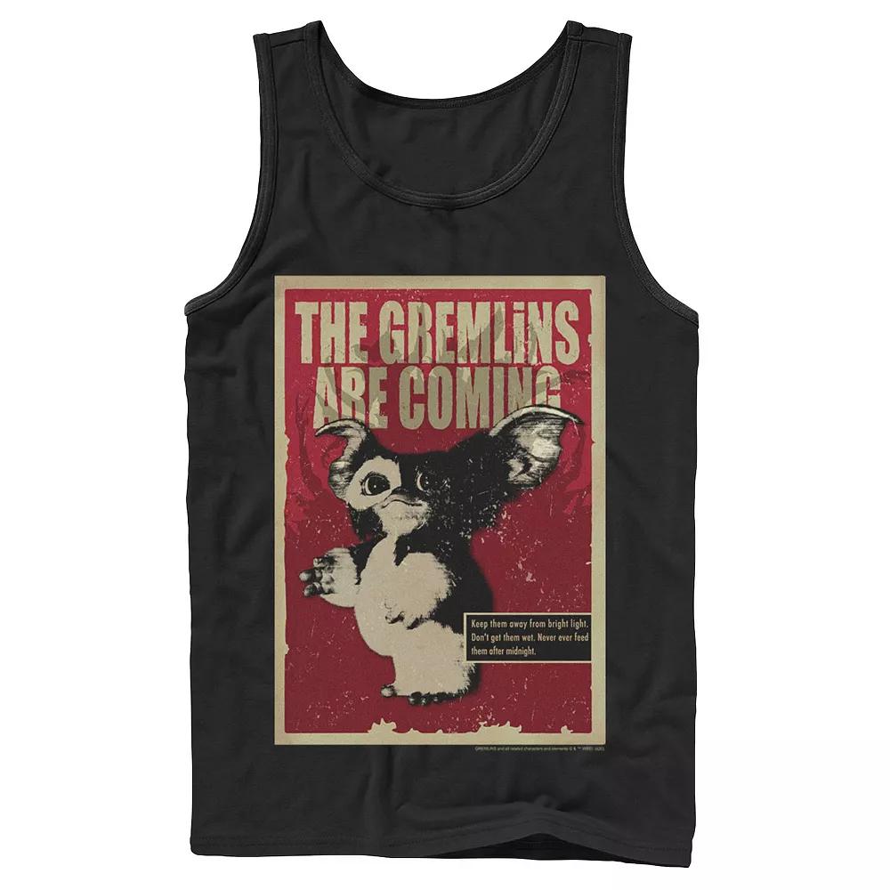 Men's Gremlins Gizmo The Gremlins Are Coming Poster Tank Top,  Product Image