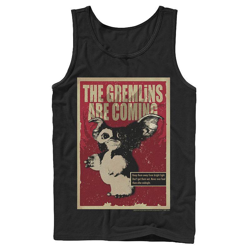 Men's Gremlins Gizmo The Gremlins Are Coming Poster Tank Top,  Product Image