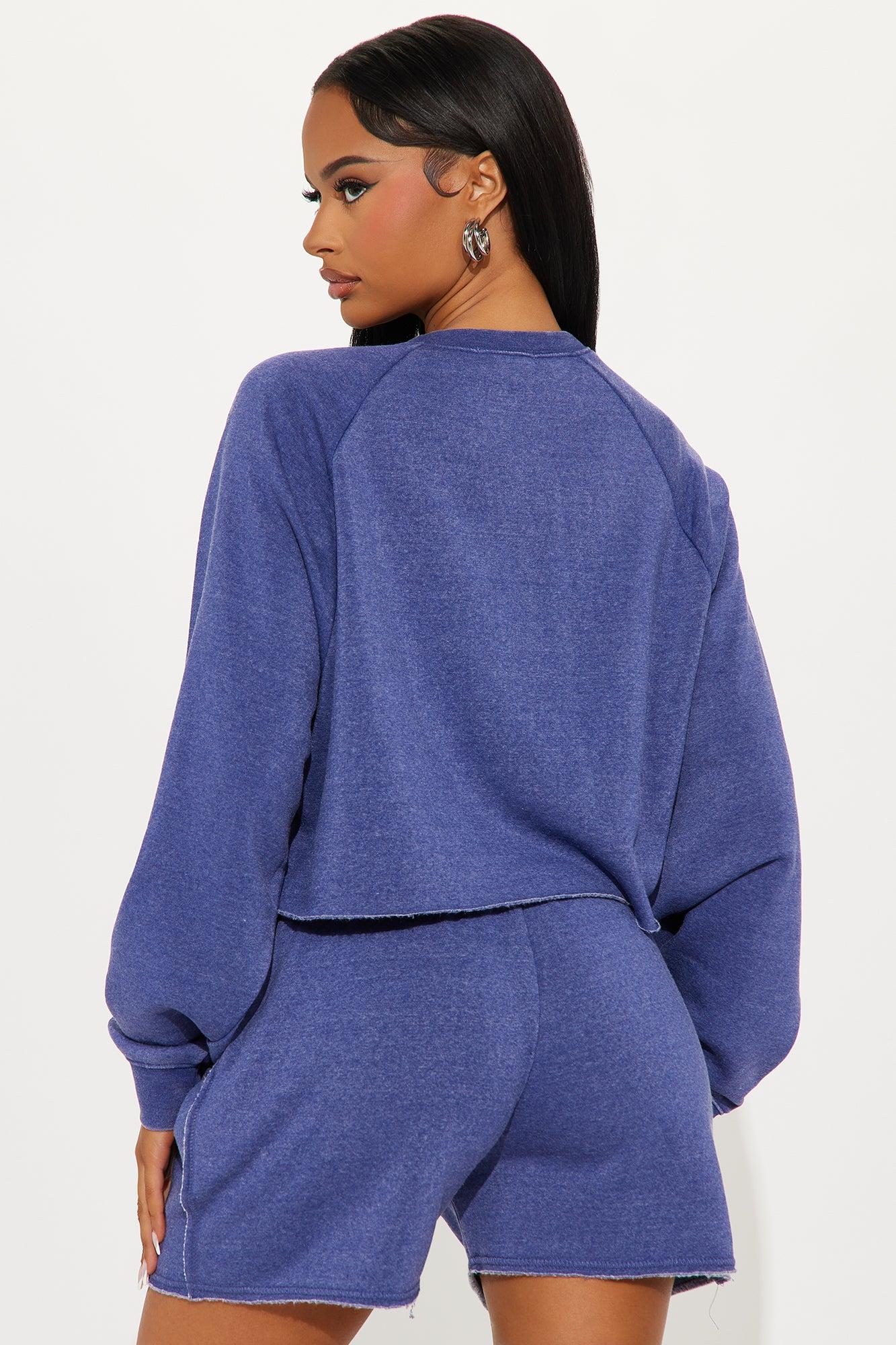 So Soft Washed Fleece Short Set - Indigo Product Image