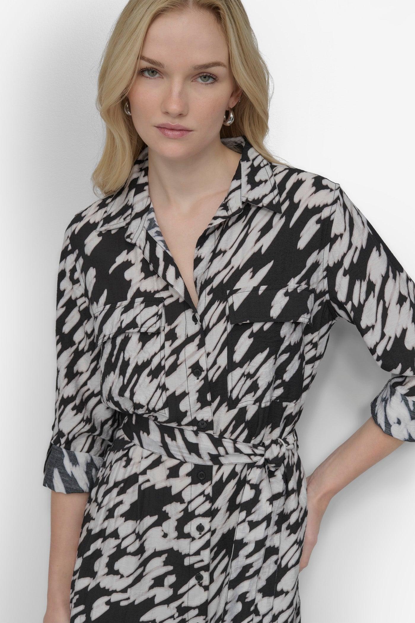 BELTED TIERED MIDI SHIRT DRESS Product Image