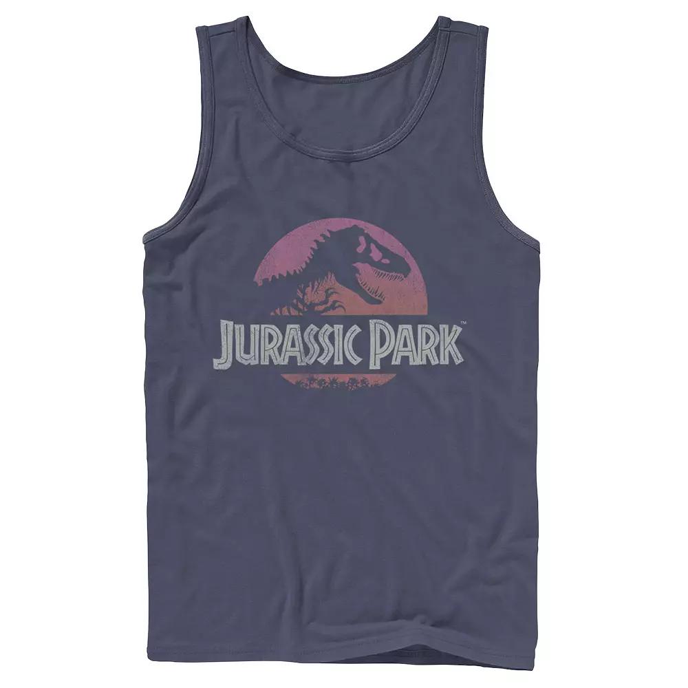 Men's Jurassic Park Gradient Sunset Logo Icon Tank Top,  Product Image