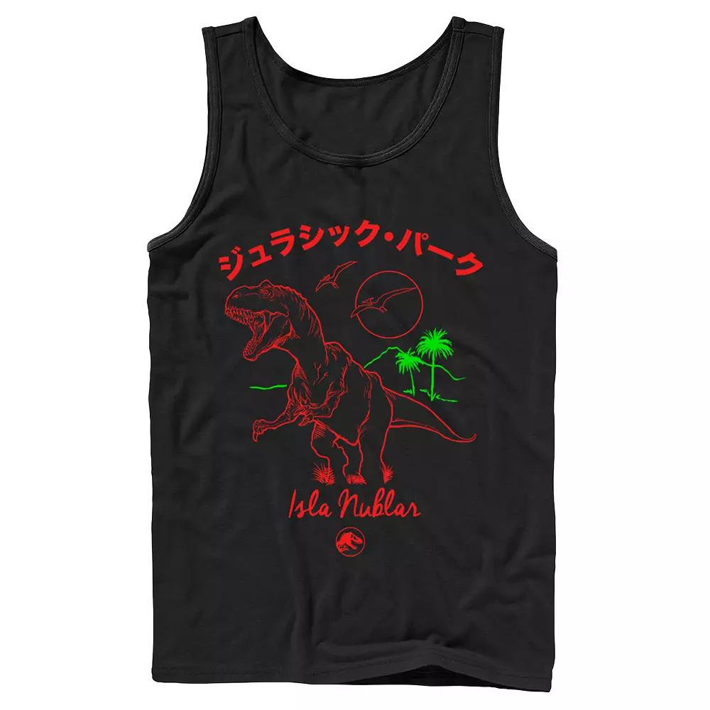 Men's Jurassic Park Kanji T Rex Outline Tank Top,  Product Image