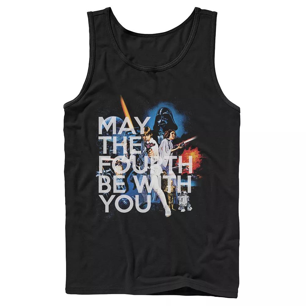 Men's Star Wars May The Fourth Be With You Vintage Movie Poster Tank Top,  Product Image