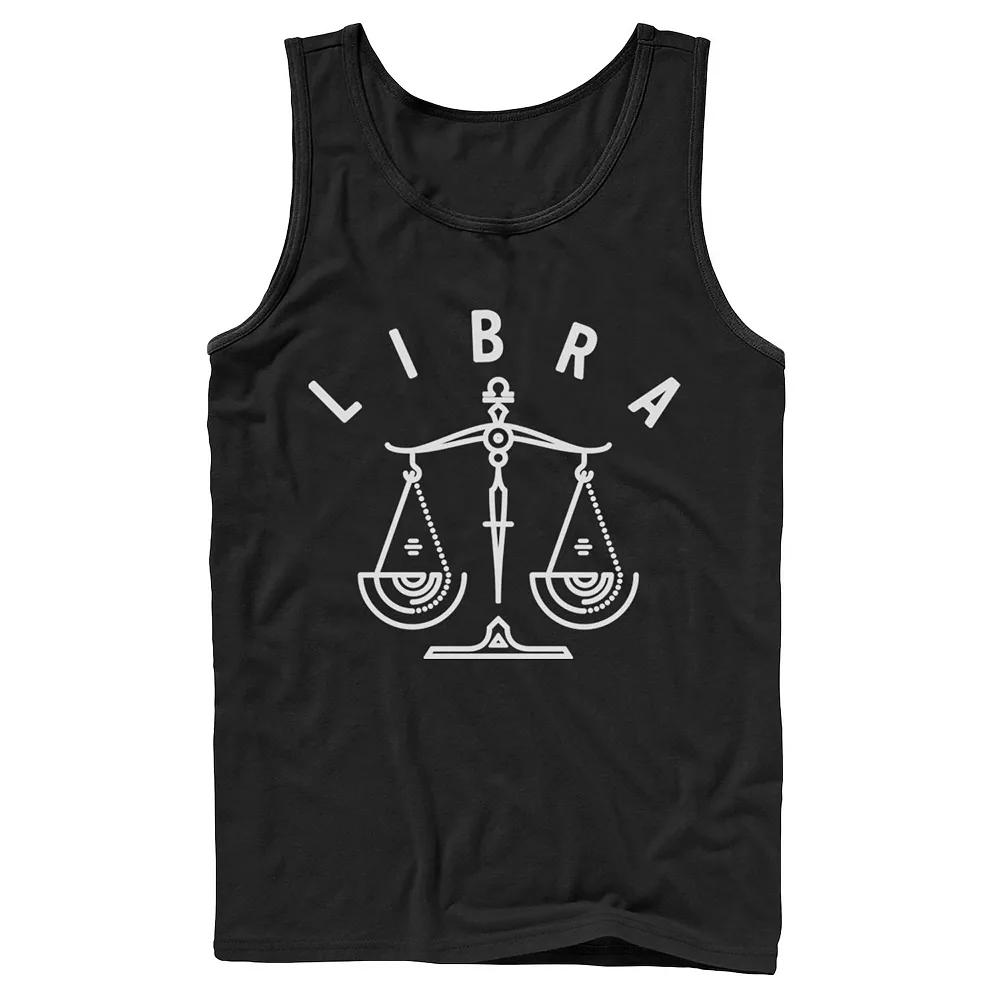 Men's Libra Scale White Ink Sketch Tank Top,  Product Image