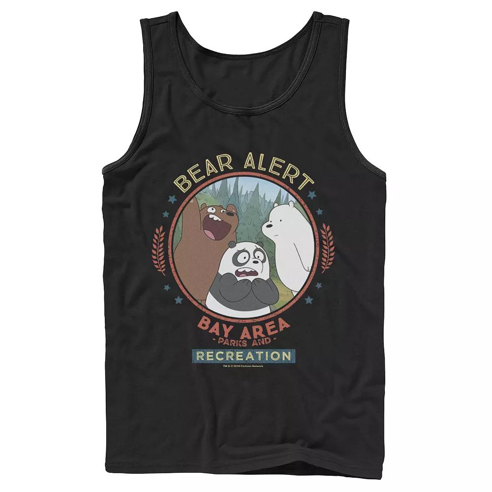 Men's Cartoon Network We Bare Bears Bay Area Bear Alert Circle Tank Top,  Product Image