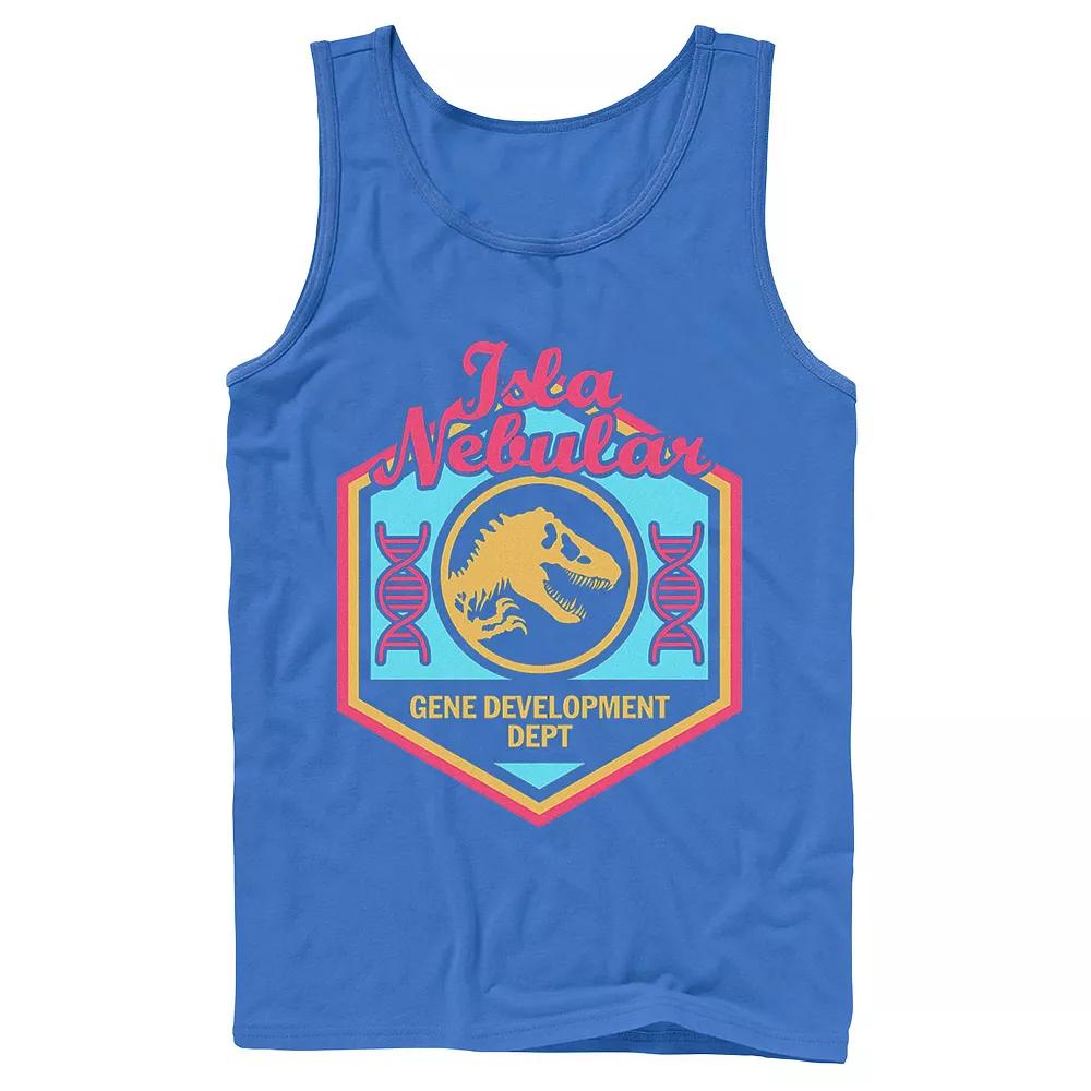 Men's Jurassic World Isla Nebular Gene Dept. Badge Tank Top,  Product Image