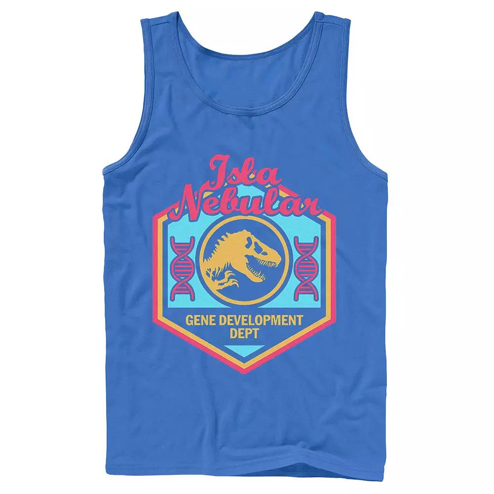 Men's Jurassic World Isla Nebular Gene Dept. Badge Tank Top,  Product Image