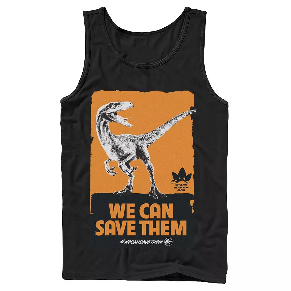 Men's Jurassic World We Can Save Them Poster Tank Top,  Product Image