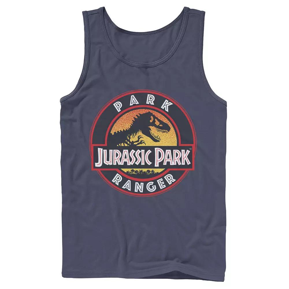 Men's Jurassic Park Ranger Danger Orange Gradient Icon Graphic Tank Top,  Product Image