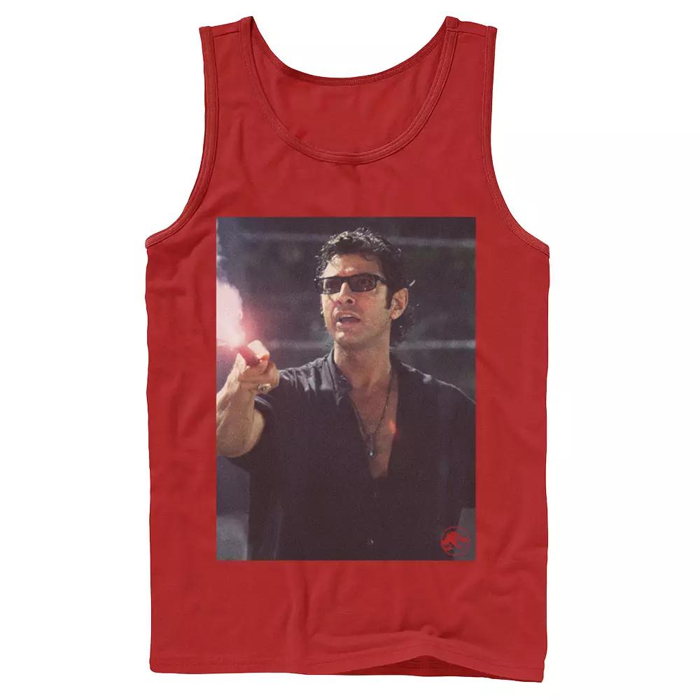 Men's Jurassic Park Ian Malcolm Road Flare Photo Graphic Tank Top,  Product Image