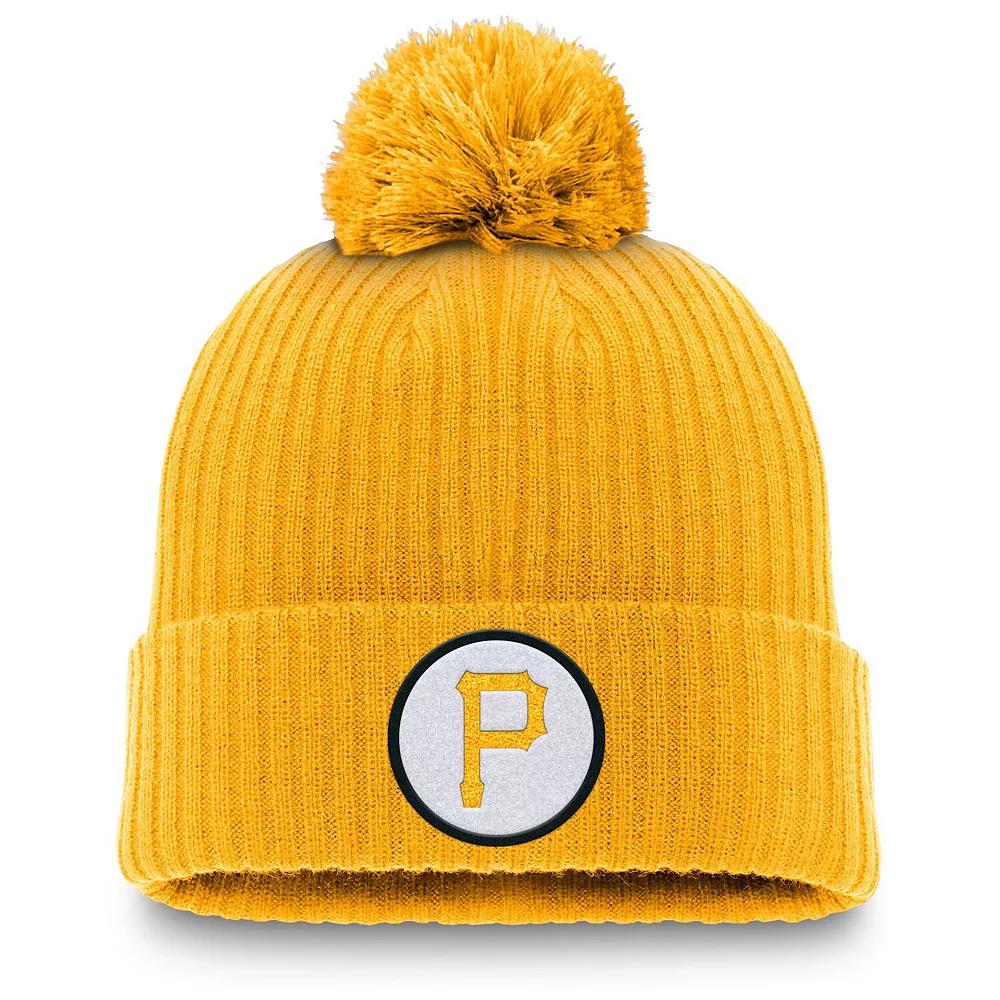 Pittsburgh Pirates Cooperstown Peak Nike Mens MLB Cuffed Pom Beanie | NB1679QPBB-QNC Product Image