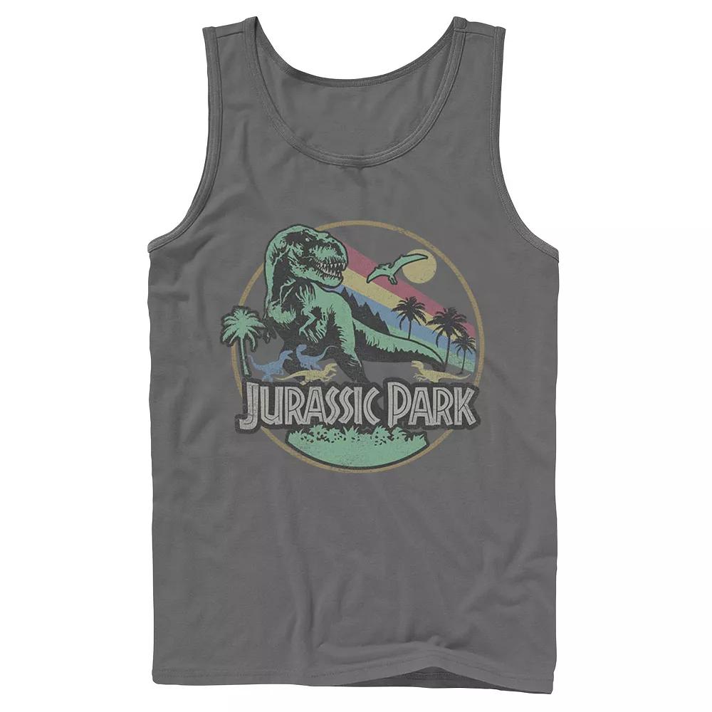 Men's Jurassic Park Retro Circle Tank Top,  Product Image