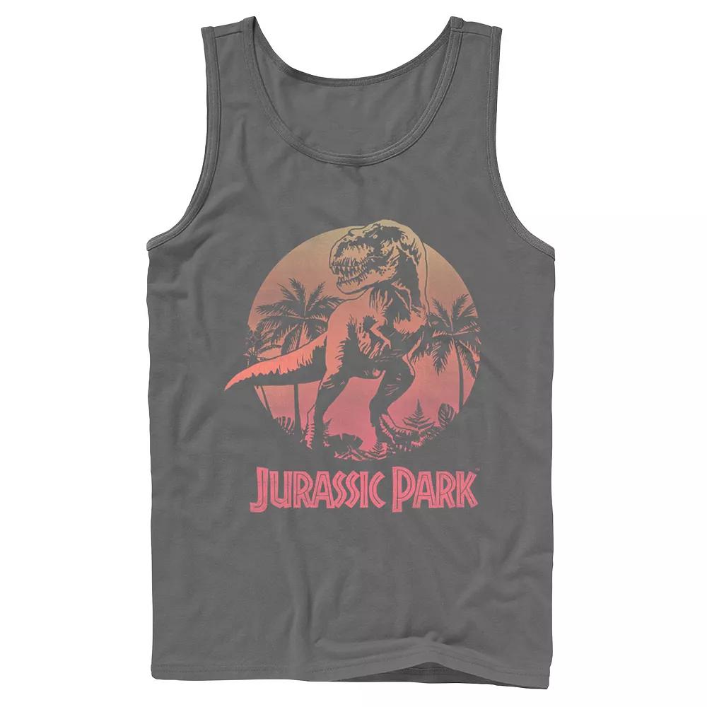 Men's Jurassic Park T-Rex Gradient Sunset Tank Top,  Product Image