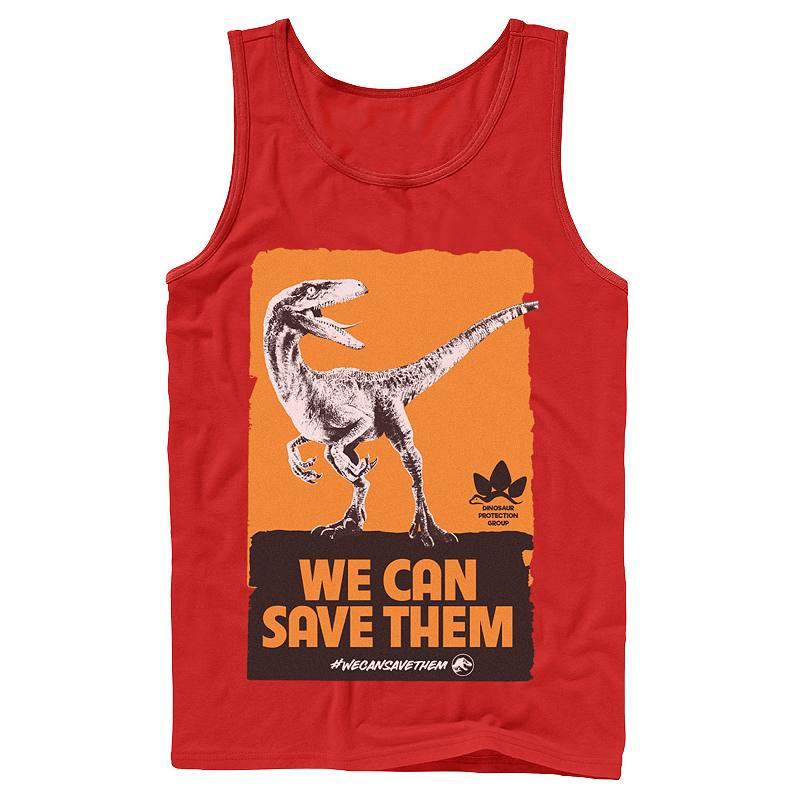 Men's Jurassic World We Can Save Them Poster Tank Top,  Product Image