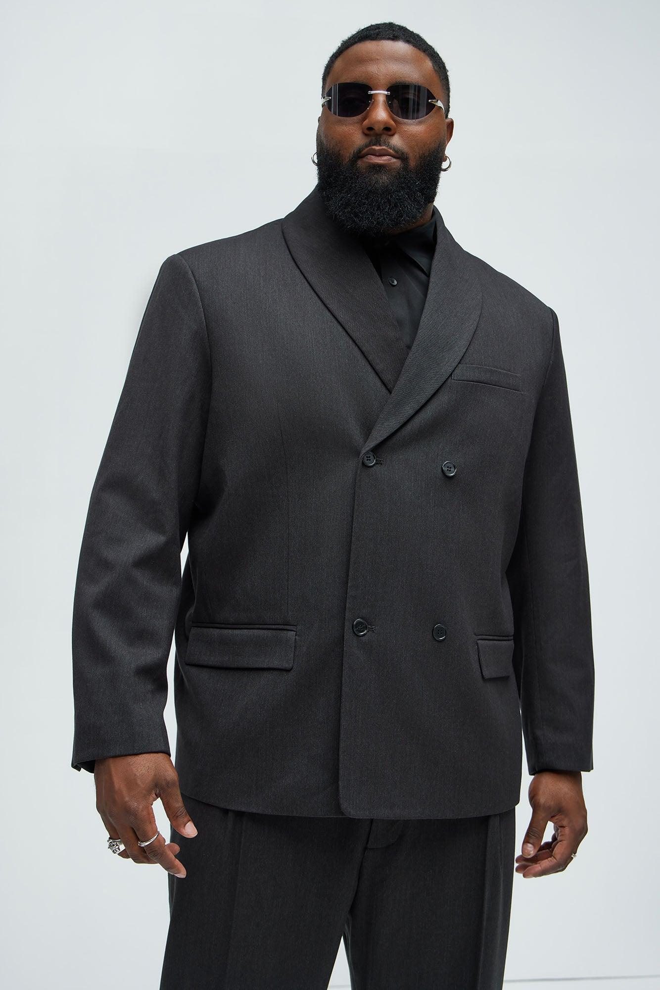 Liam Double Breasted Shawl Collar Blazer - Black Product Image