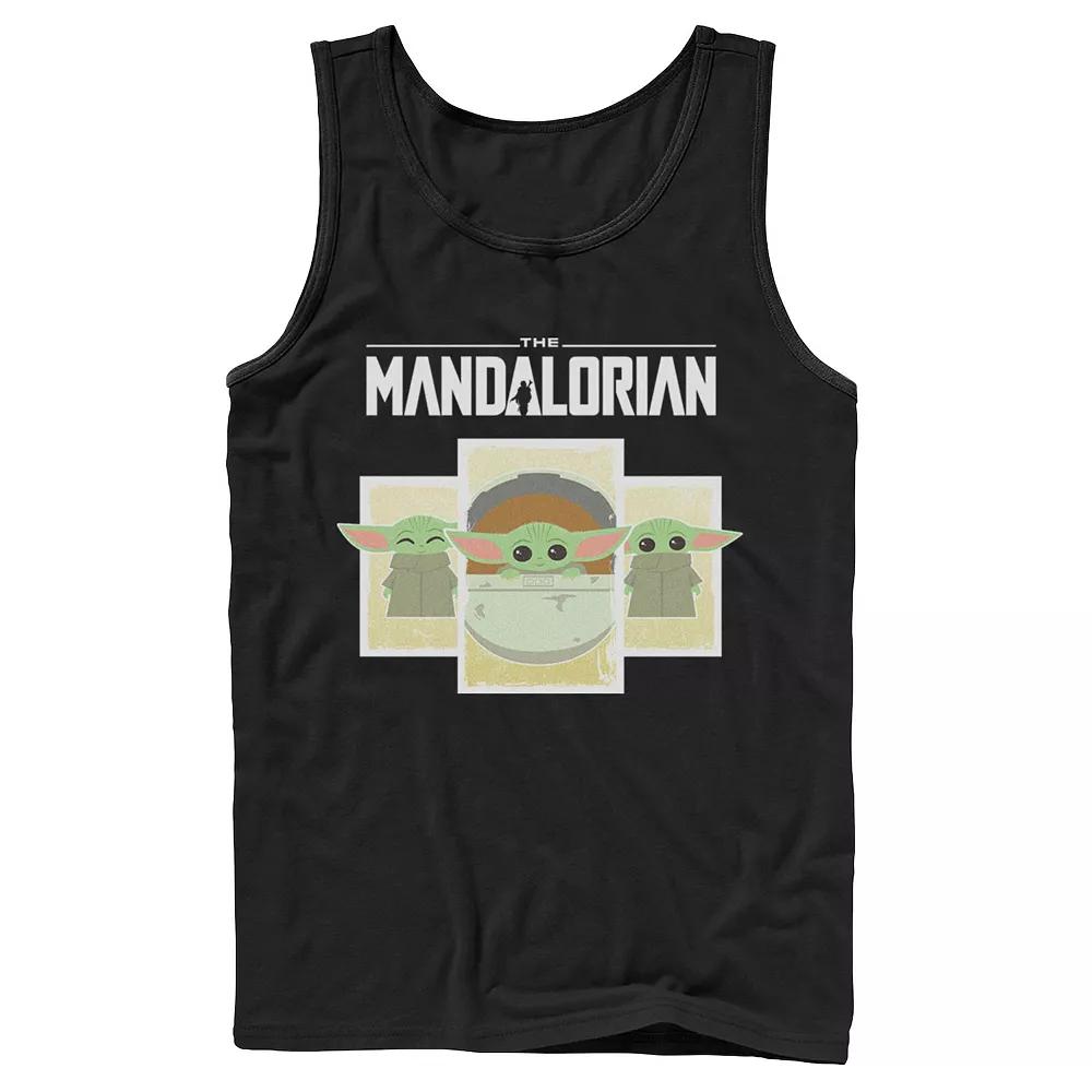 Men's Star Wars The Mandalorian The Child Cartoon Panels Tank Top,  Product Image