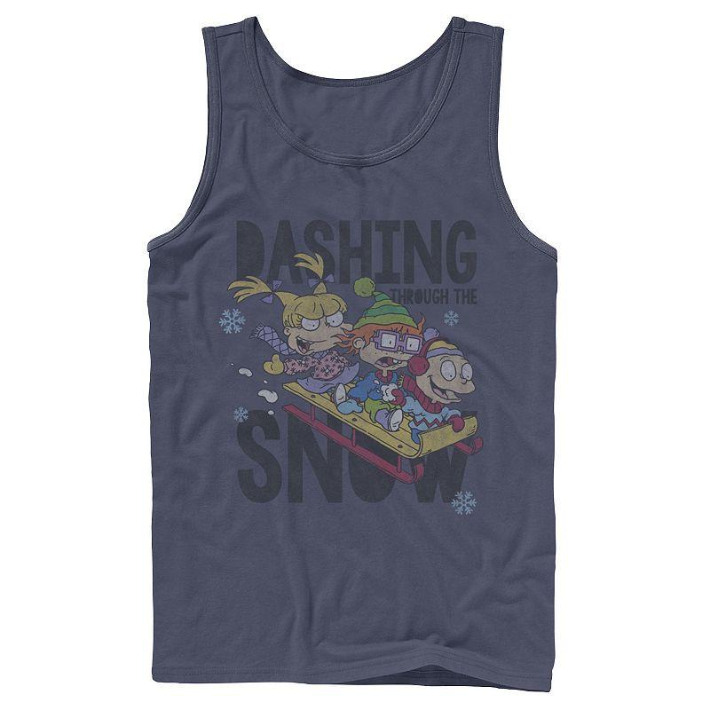 Men's Nickelodeon Rugrats Trio Dashing Through The Snow Sled Graphic Tank Top,  Product Image