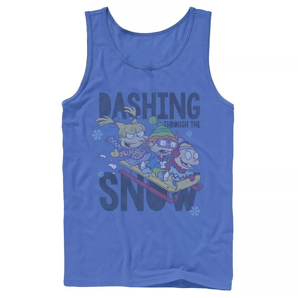 Men's Nickelodeon Rugrats Trio Dashing Through The Snow Sled Graphic Tank Top,  Product Image