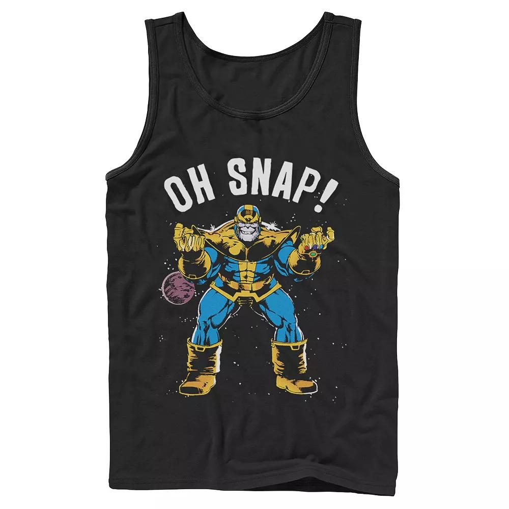 Men's Marvel Thanos Space Oh Snap! Retro Comic Style Tank Top, Size: Large, Black Product Image