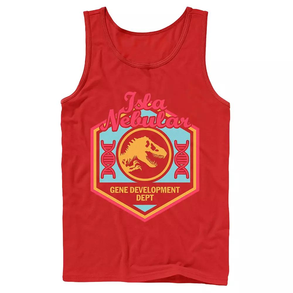 Men's Jurassic World Isla Nebular Gene Dept. Badge Tank Top,  Product Image