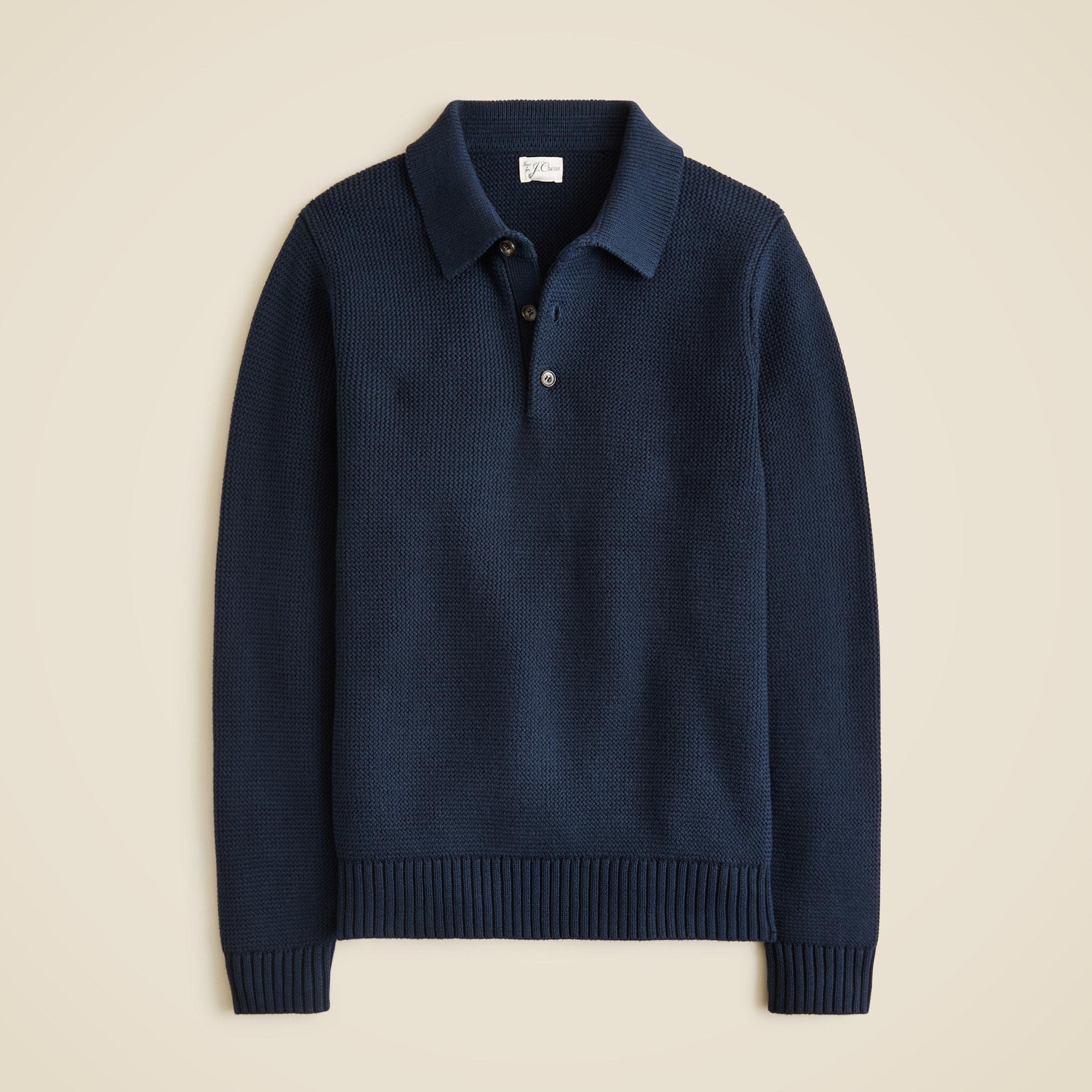 Cotton racking-stitch sweater-polo Product Image
