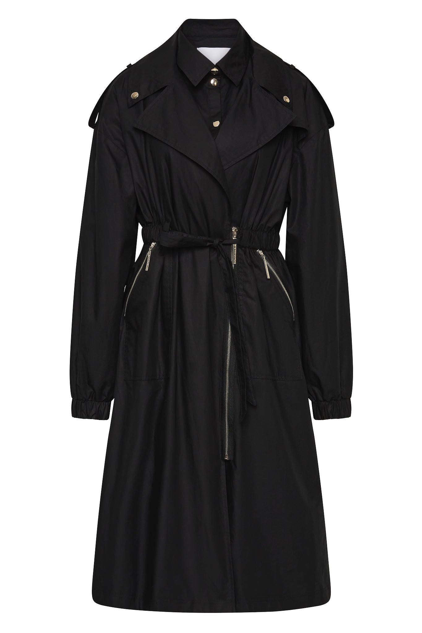 Two-Piece Belted Trench 703-BLACK / 4 Product Image