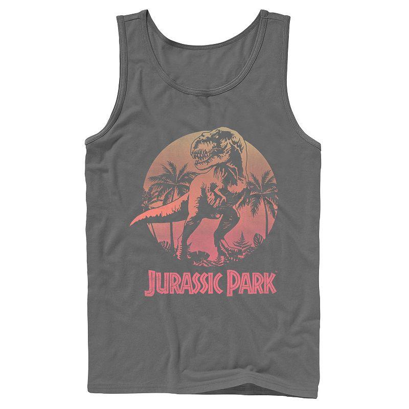 Men's Jurassic Park Gradient Sunset Logo Icon Tank Top,  Product Image