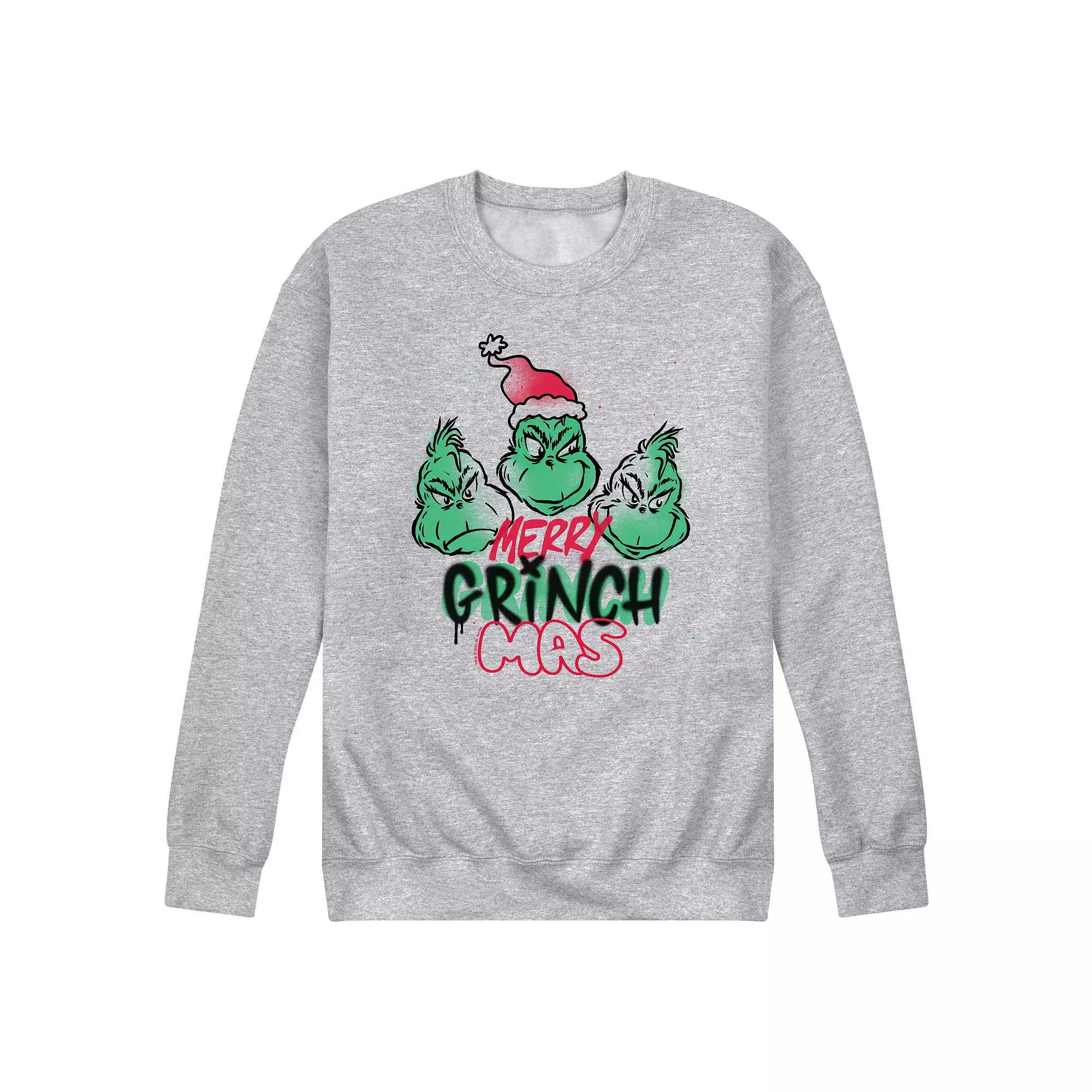Men's Dr. Seuss The Grinch Merry Grinchmas Fleece Sweatshirt,  Product Image