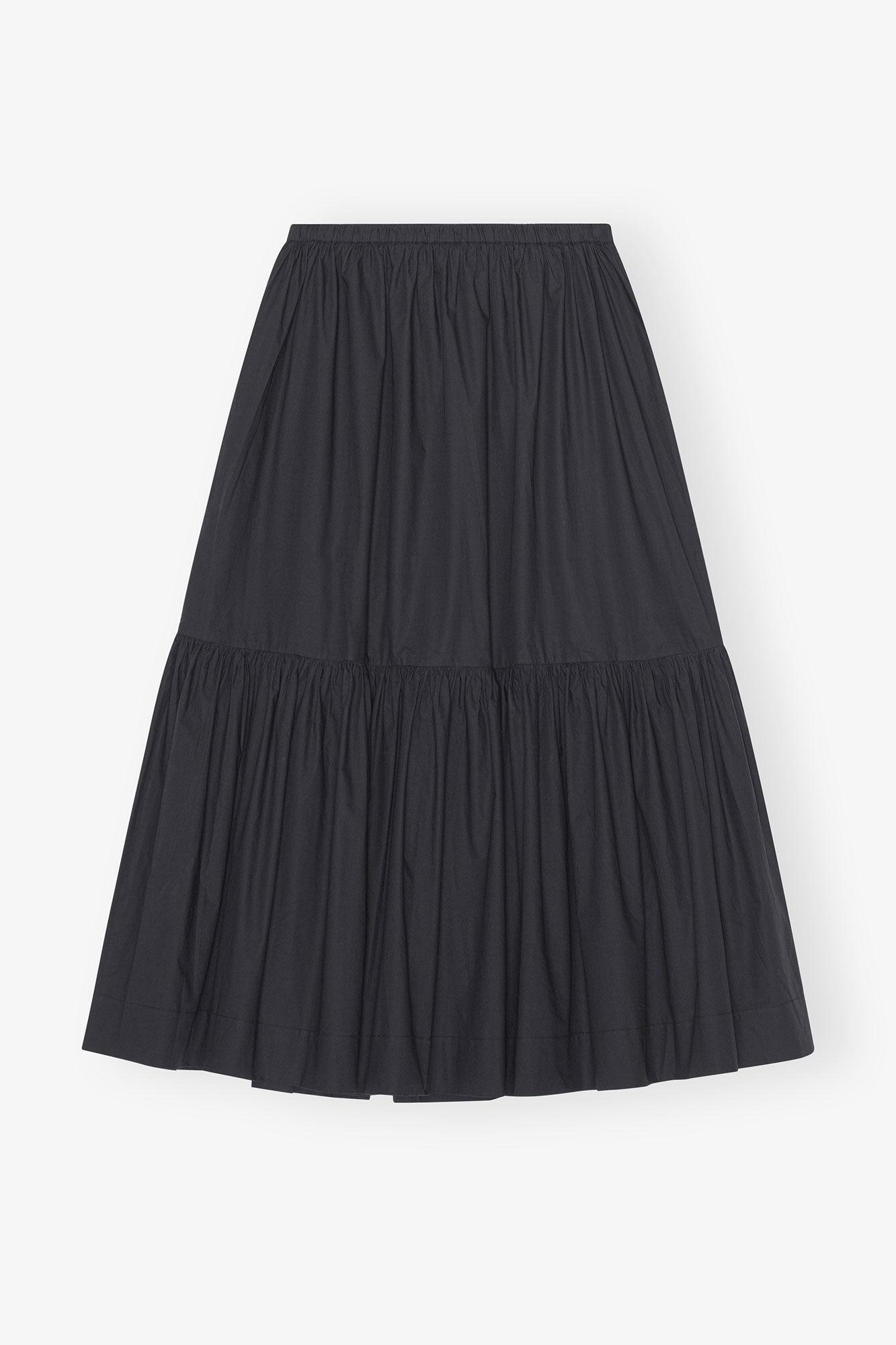 Cotton Poplin Maxi Flounce Skirt Product Image