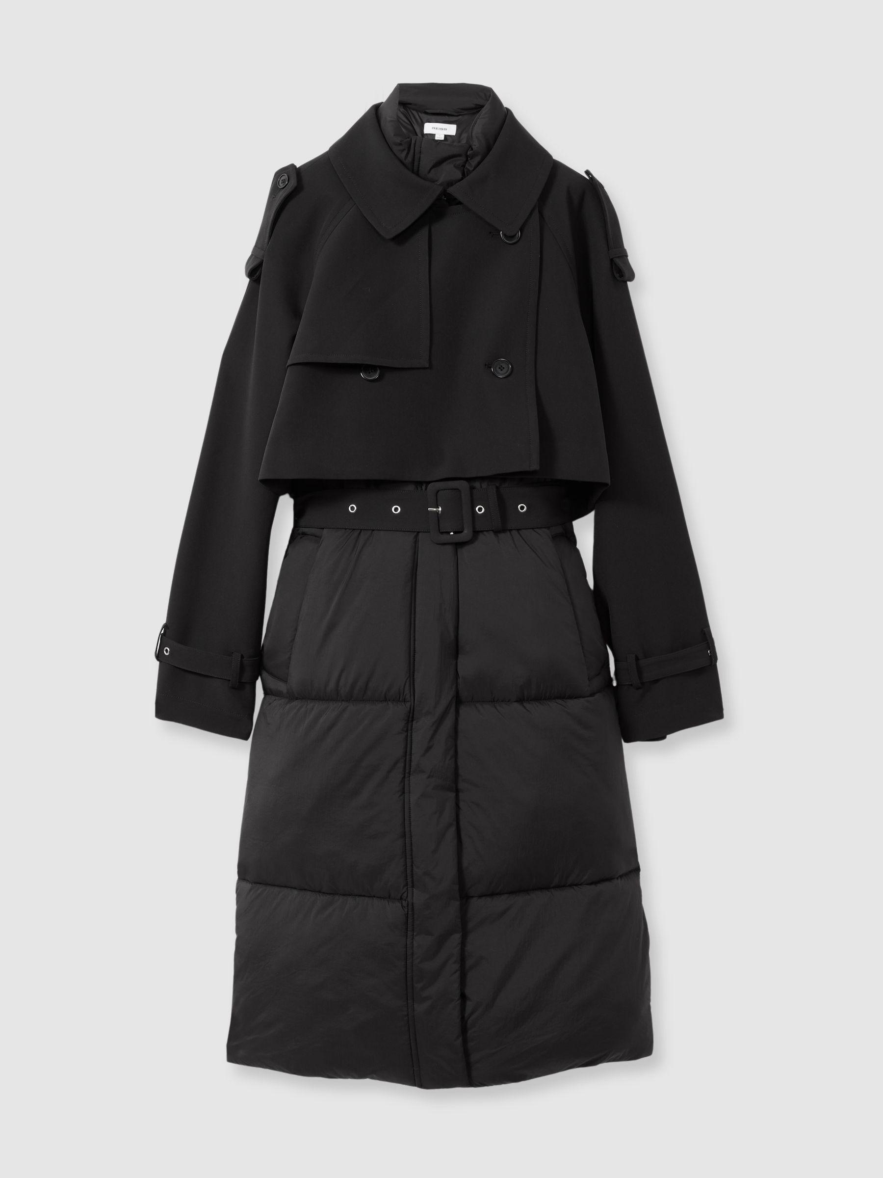 Hybrid Puffer Coat in Black Product Image