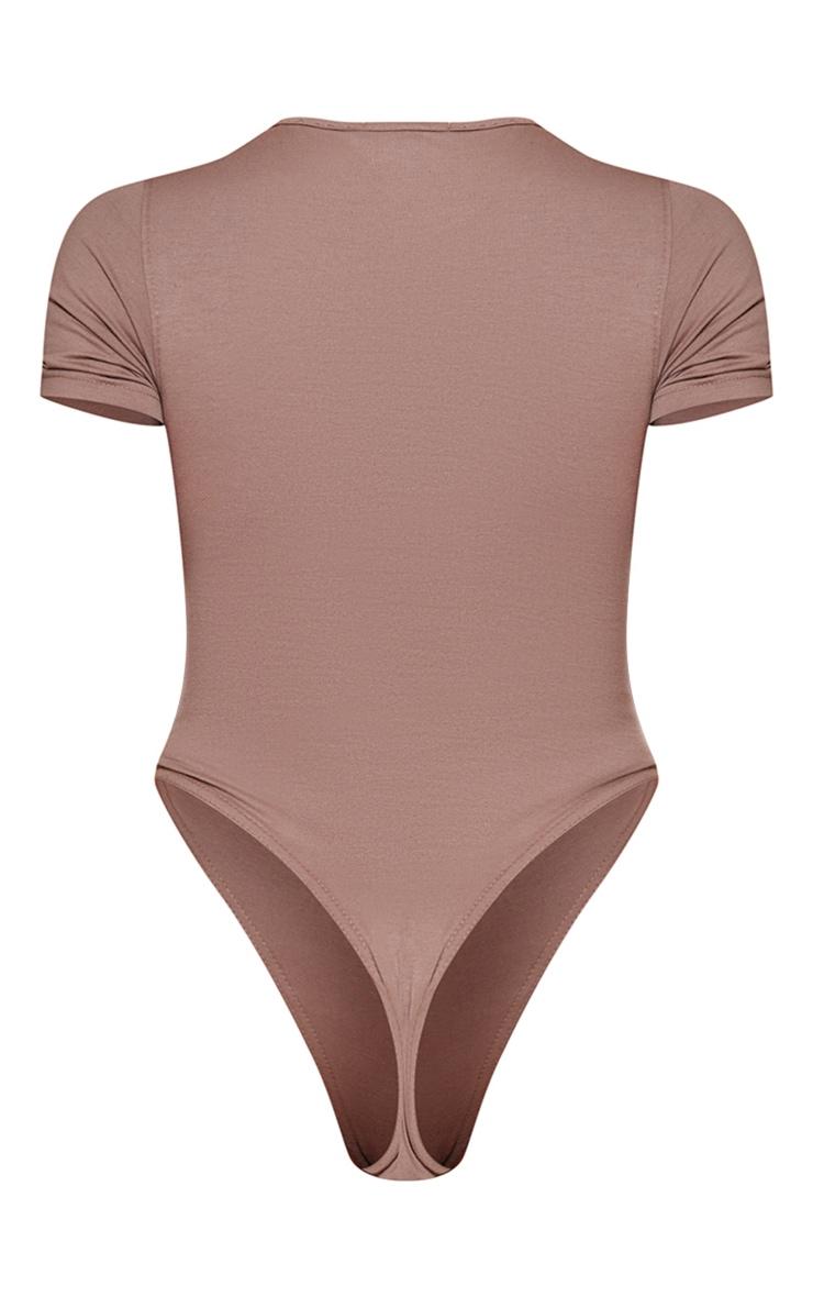 Contour Double Lined Short Sleeve Scoop Neck Bodysuit - Black Female Product Image