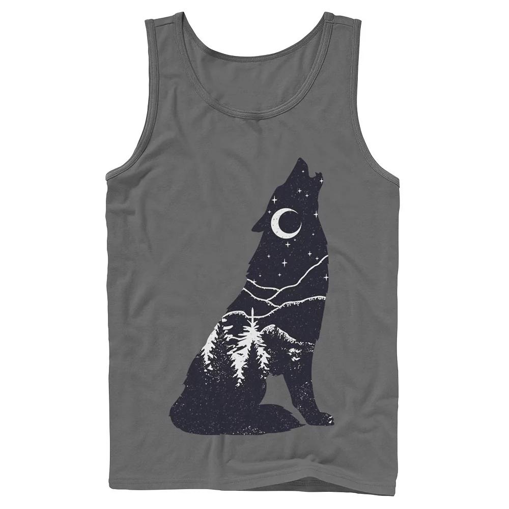 Men's Wolf Howl Silhouette Fill Tank Top,  Product Image