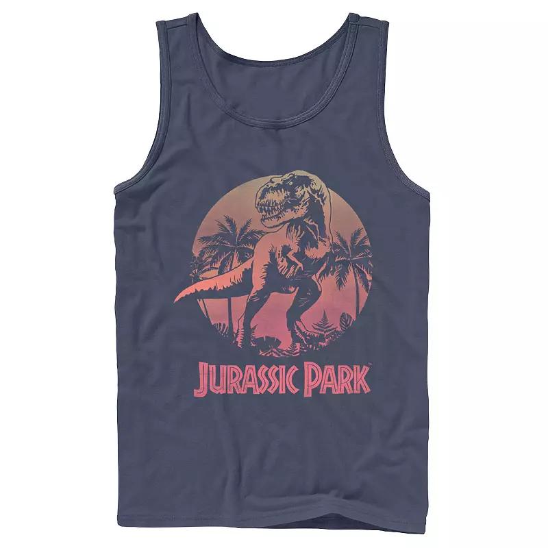 Men's Jurassic Park Gradient Sunset Logo Icon Tank Top,  Product Image
