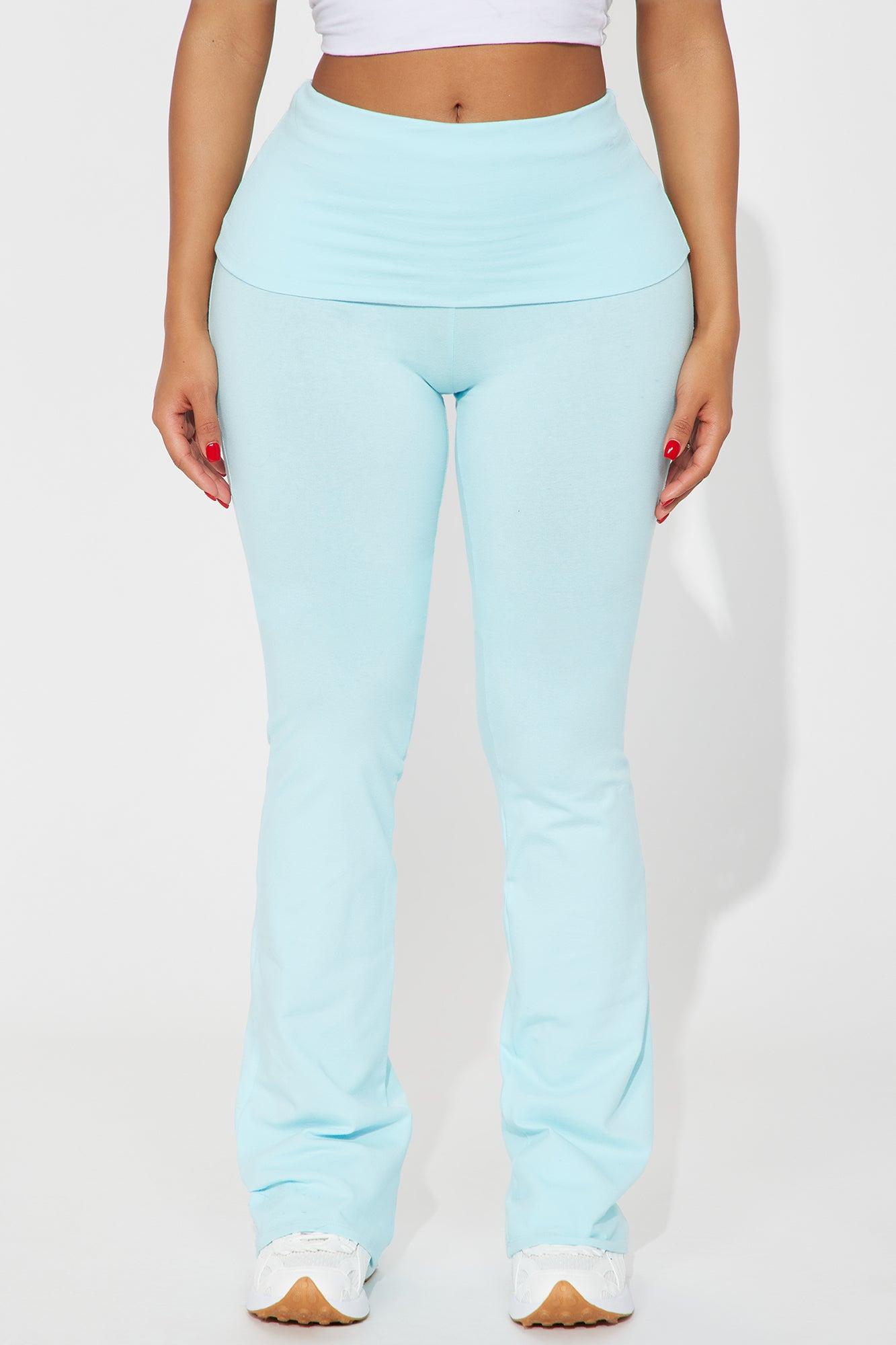 Tall Adriana Foldover Flare Pant - Light Blue Product Image