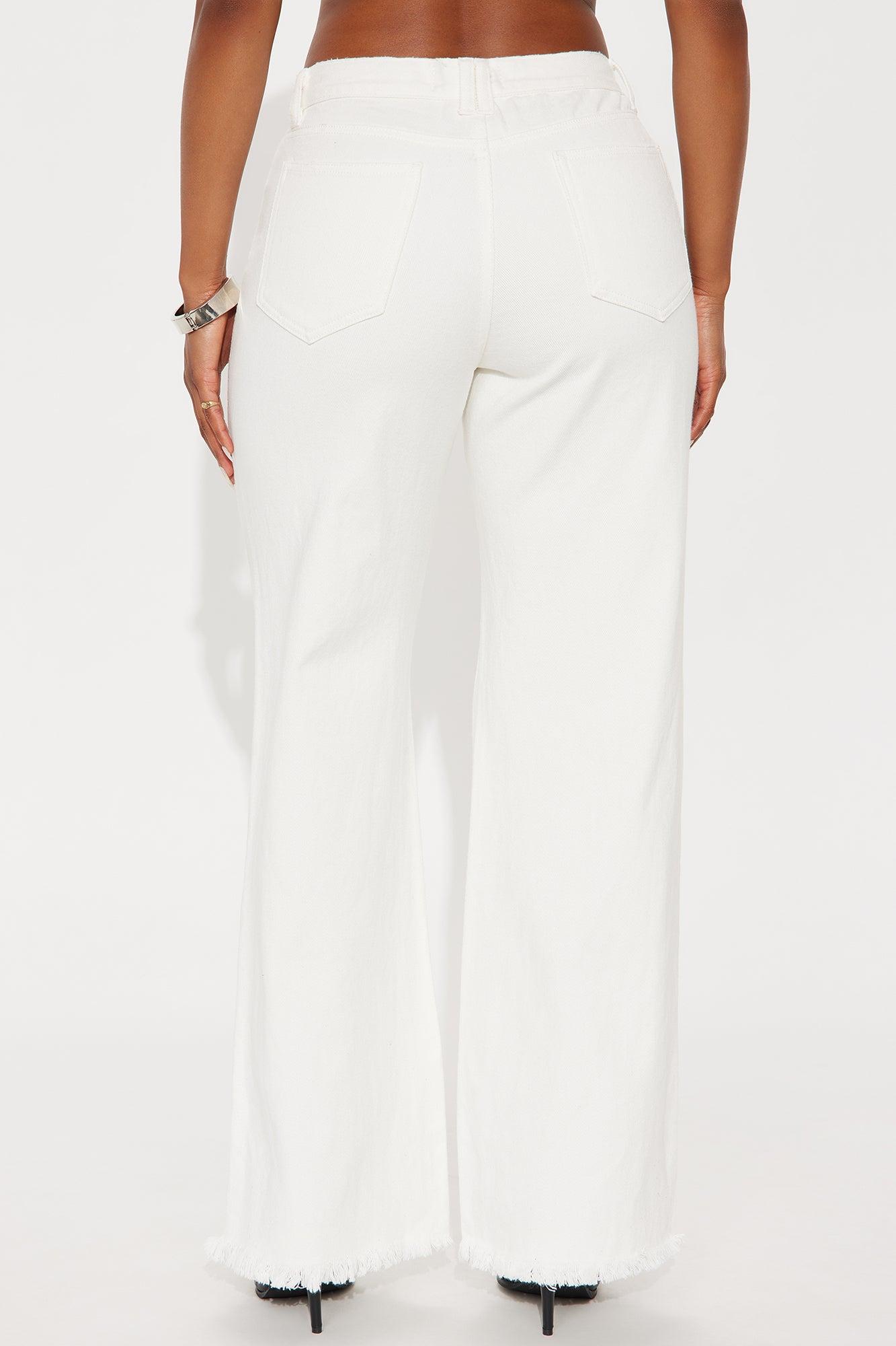 Pure Delight Ripped Straight Leg Jeans - White Female Product Image