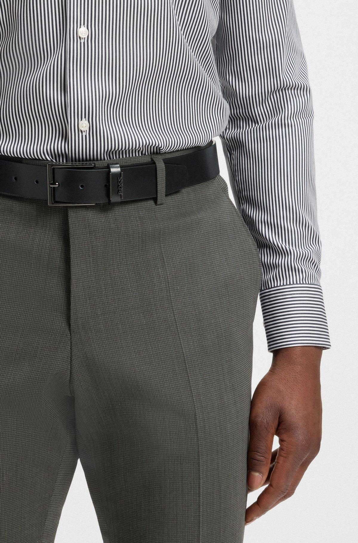 Italian-leather belt with logo keeper Product Image