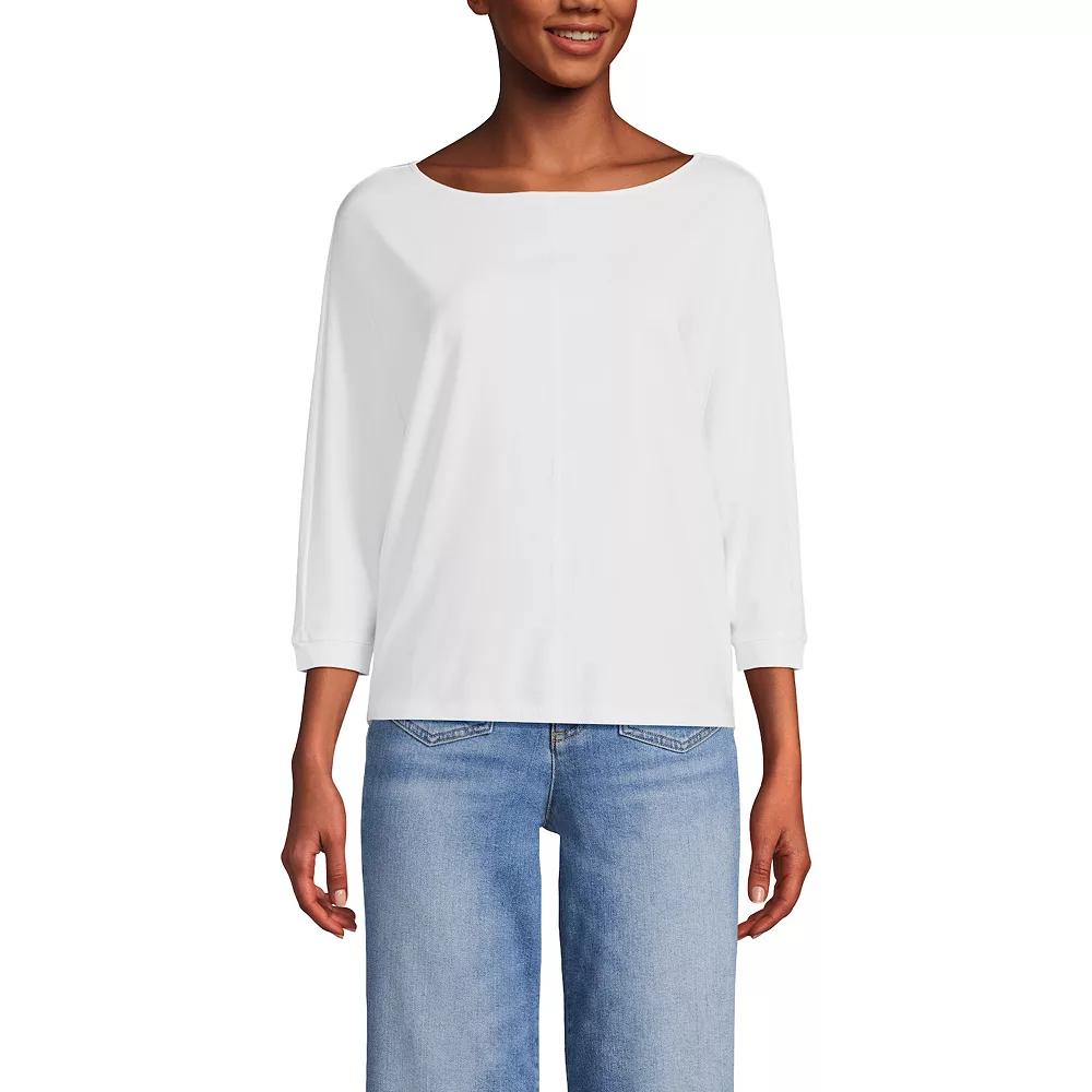 Women's Lands End Lightweight Jersey Boatneck Dolman Sleeve Top,  Product Image