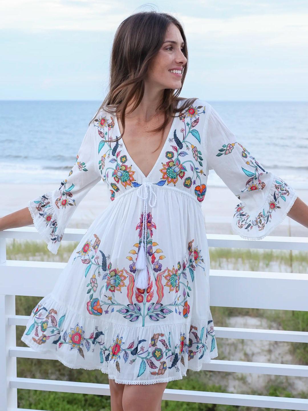 Capri Cotton Mini Dress Product Image