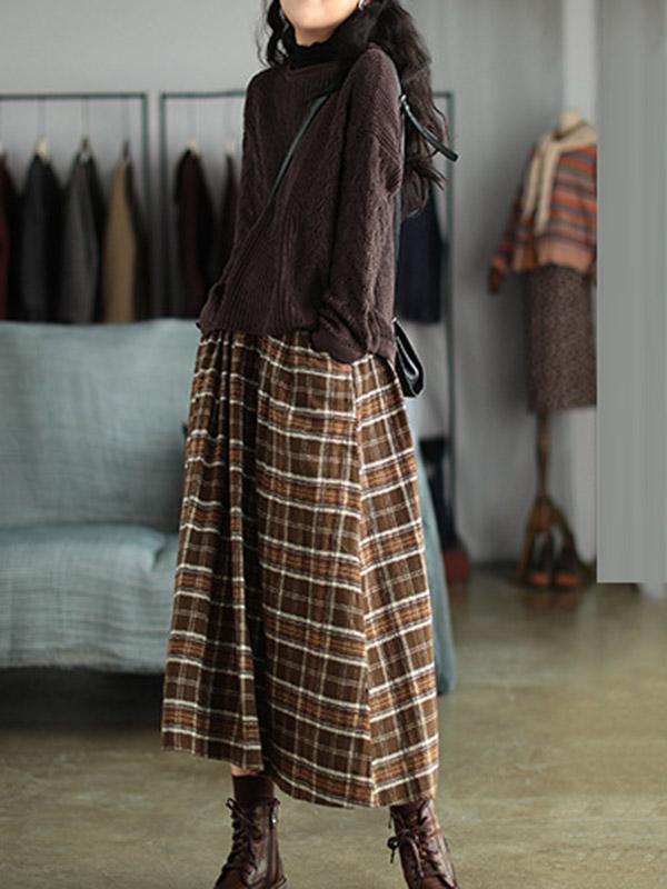 Artistic Retro Plaid A-Line Skirt Product Image