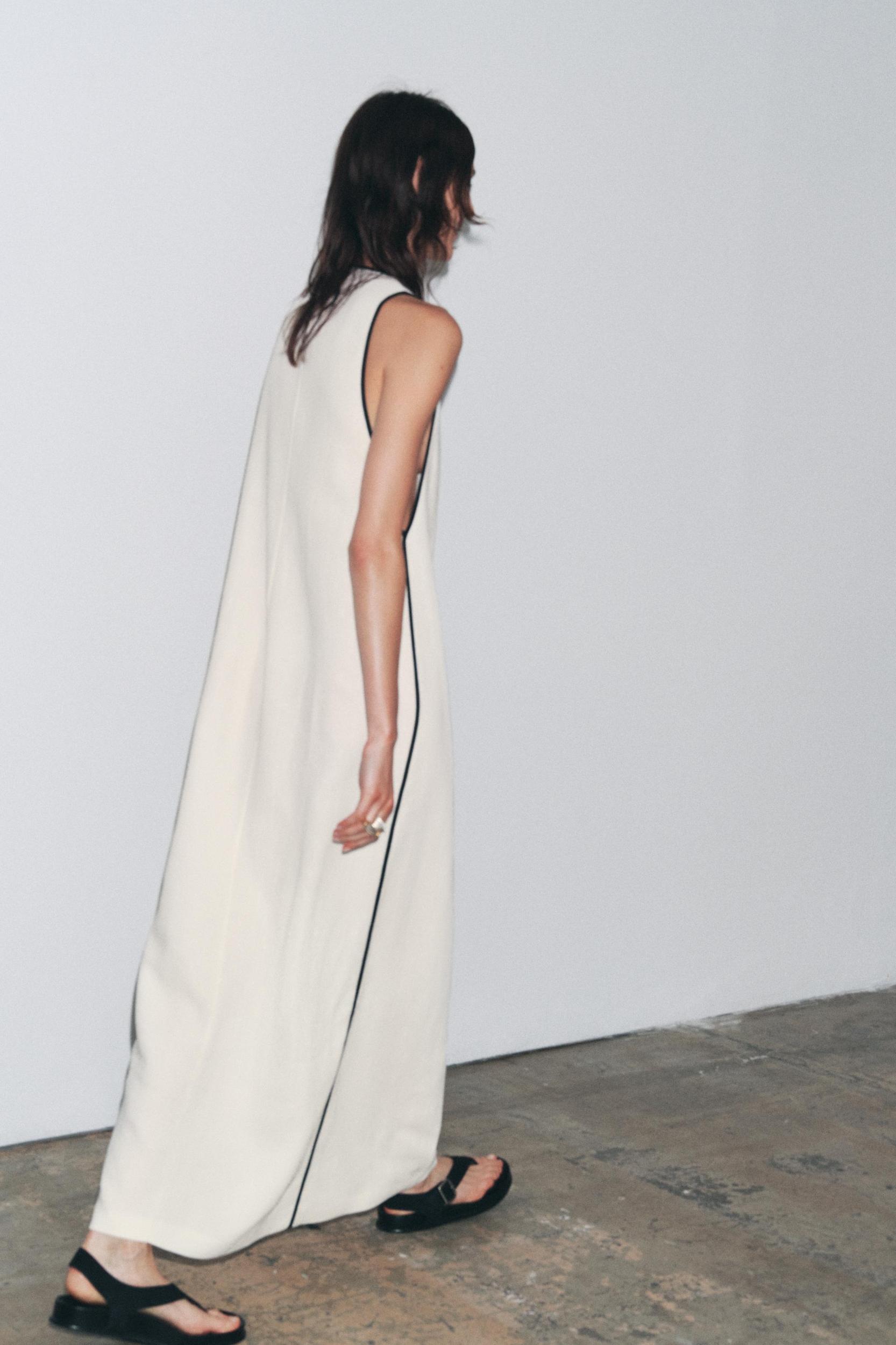 ZW COLLECTION LINEN BLEND DRESS WITH TRIM Product Image