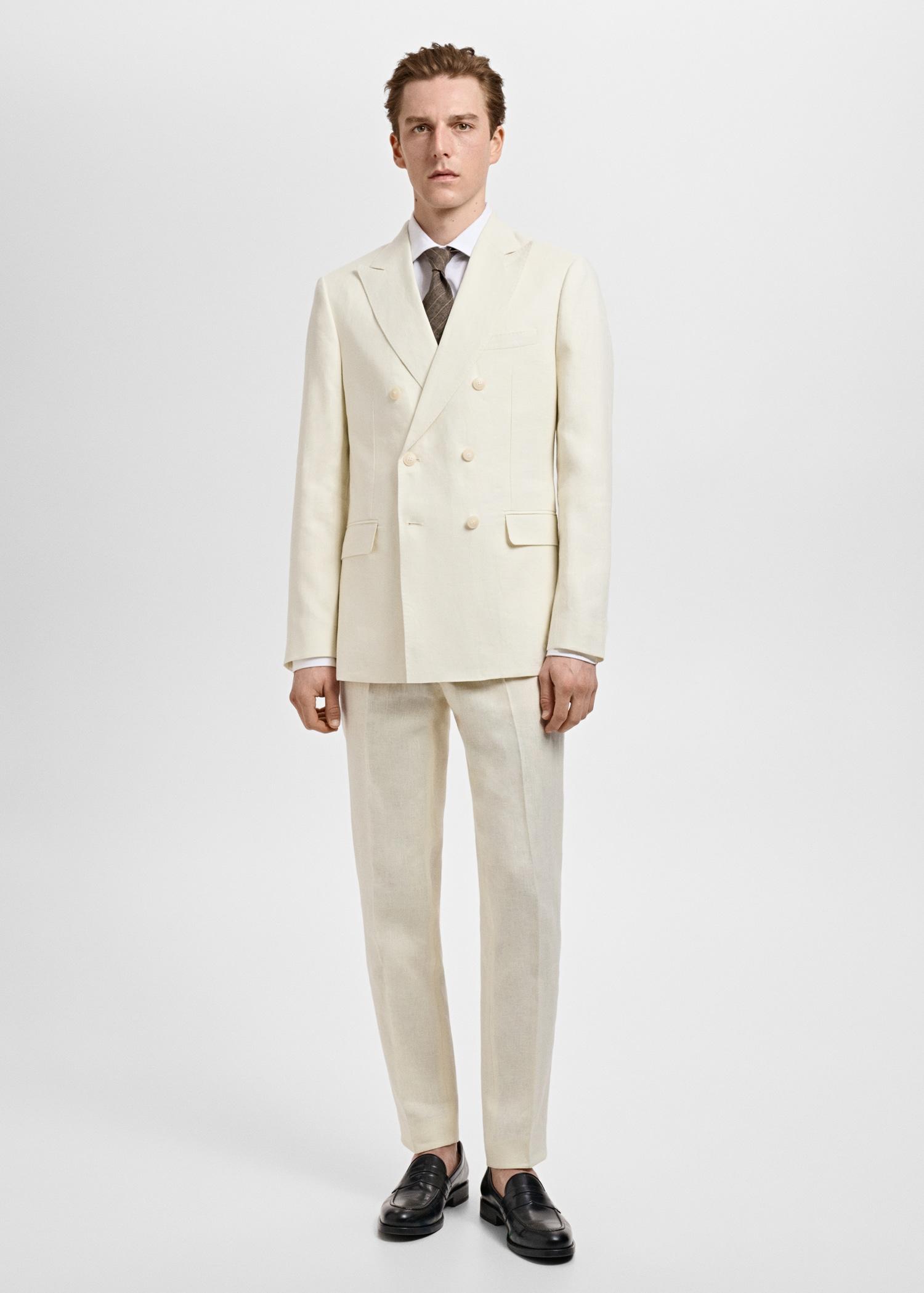 Amalfi 100% linen slim-fit suit pants - Men | MANGO USA Product Image